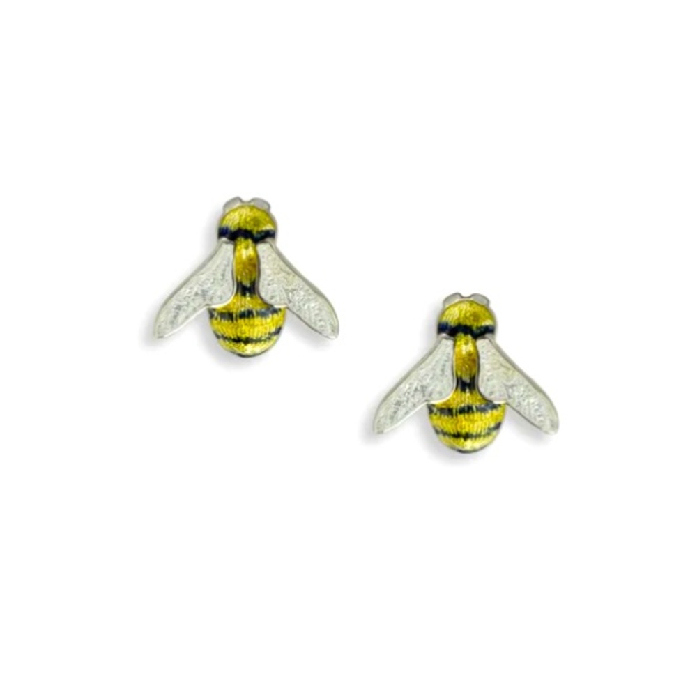 Nicole Barr sterling silver enameled bee post earrings